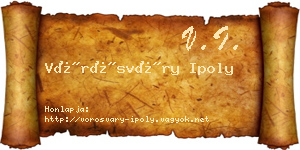 Vörösváry Ipoly névjegykártya